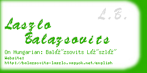 laszlo balazsovits business card